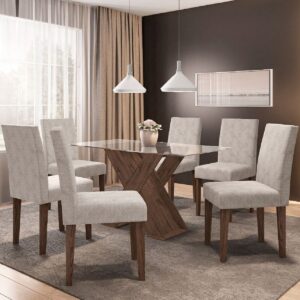 Juego de Comedor Cross 6 Sillas Beige